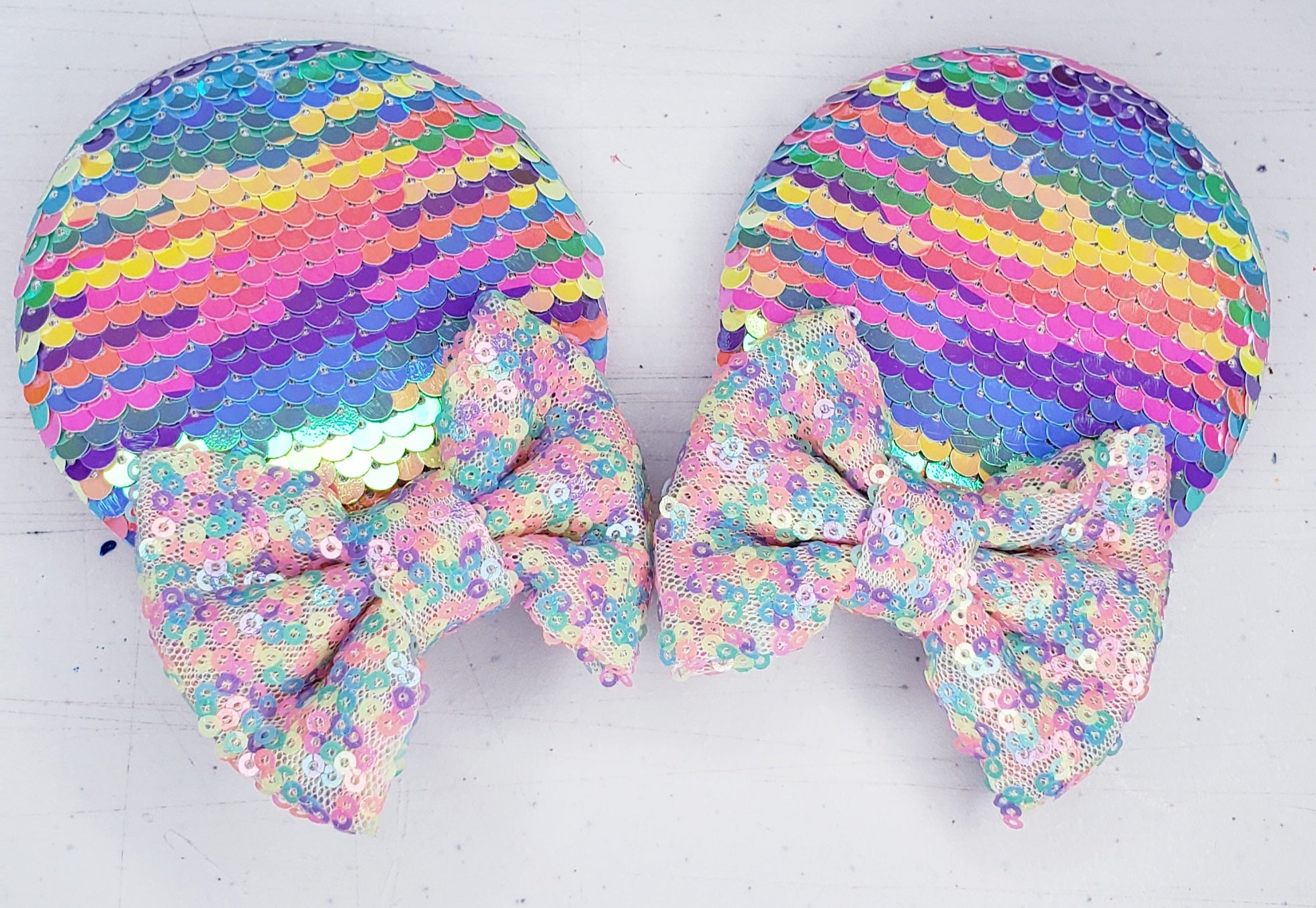 Rainbow Minnie Ear Clips